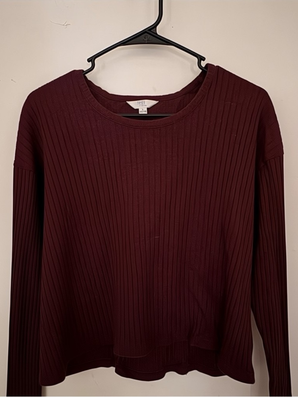 Time and Tru Ribbed Crewneck Sweater - Plum